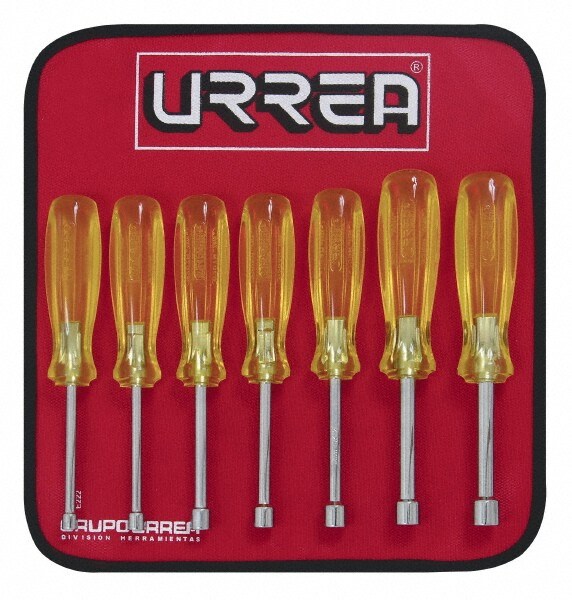 Nut Driver Set: 7 Pc, 5 to 11 mm, Hollow Shaft, Color-Coded Handle