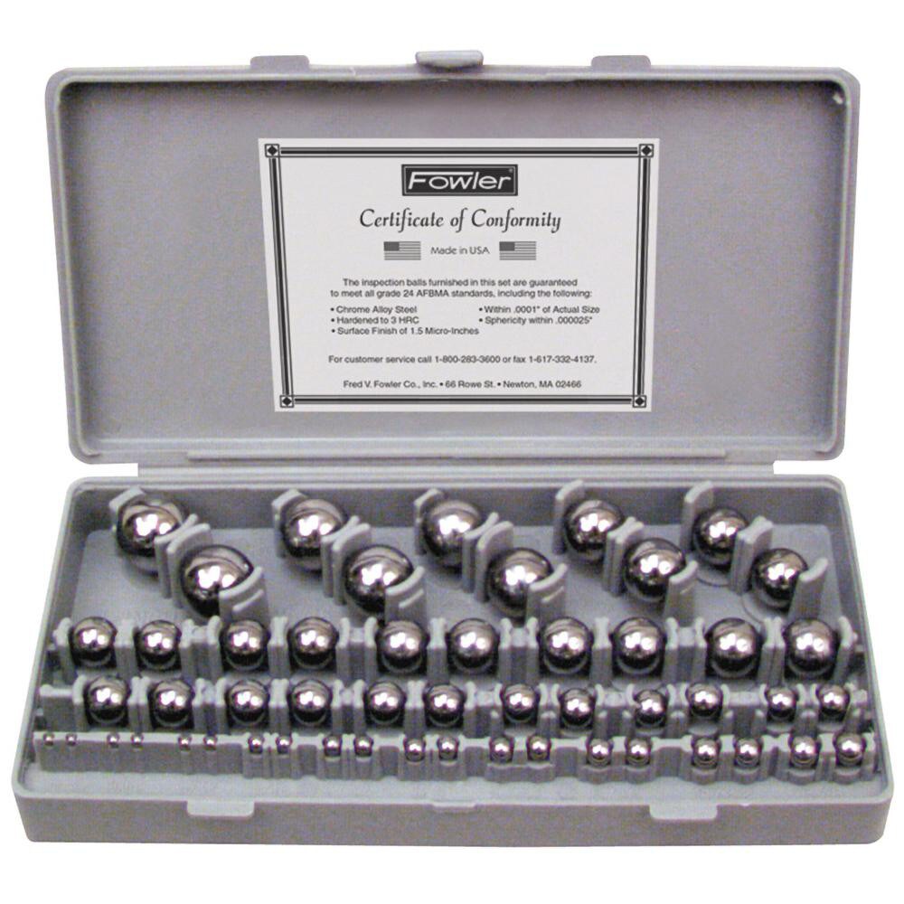 1/8 to 1 Inch Diameter, Chrome Steel, Gage Ball Set
