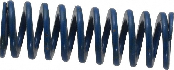 Die Spring: 3/8" Hole Dia, 3/16" Rod Dia, 1" Free Length, Blue