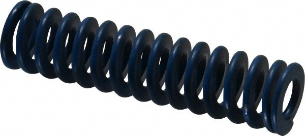 Die Spring: 3/4" Hole Dia, 3/8" Rod Dia, 3" Free Length, Blue