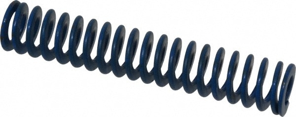 Die Spring: 3/4" Hole Dia, 3/8" Rod Dia, 4" Free Length, Blue
