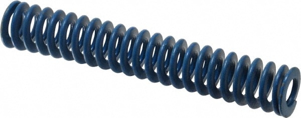 Die Spring: 3/4" Hole Dia, 3/8" Rod Dia, 4-1/2" Free Length, Blue