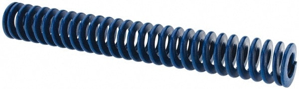 Die Spring: 3/4" Hole Dia, 3/8" Rod Dia, 5-1/2" Free Length, Blue