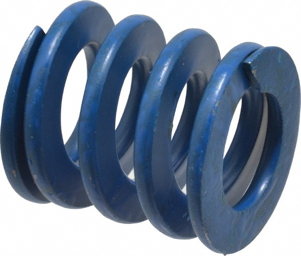 Die Spring: 1" Hole Dia, 1/2" Rod Dia, 1" Free Length, Blue
