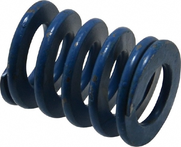 Die Spring: 1" Hole Dia, 1/2" Rod Dia, 1-1/4" Free Length, Blue