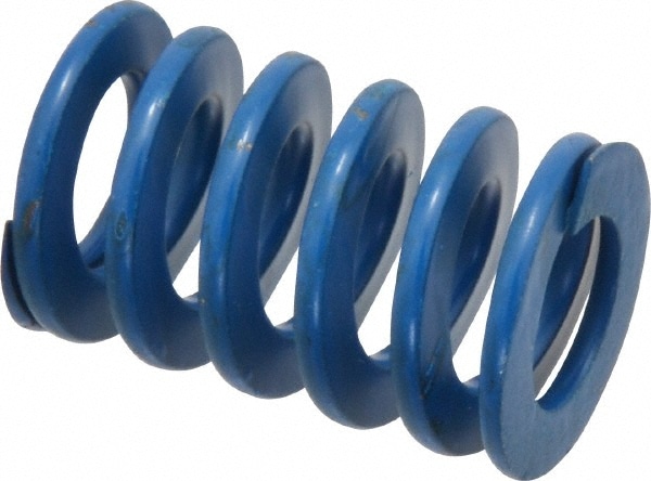 Die Spring: 1" Hole Dia, 1/2" Rod Dia, 1-1/2" Free Length, Blue