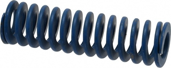 Die Spring: 1" Hole Dia, 1/2" Rod Dia, 3-1/2" Free Length, Blue