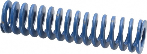 Die Spring: 1" Hole Dia, 1/2" Rod Dia, 4" Free Length, Blue