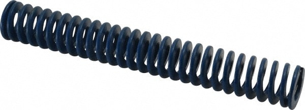Die Spring: 1" Hole Dia, 1/2" Rod Dia, 7" Free Length, Blue