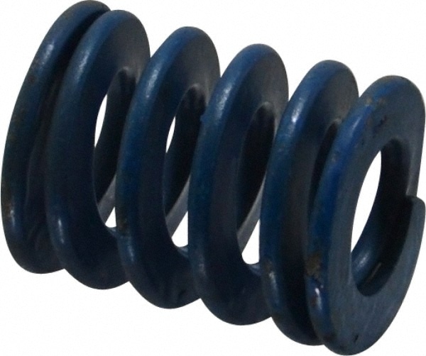 Die Spring: 1-1/4" Hole Dia, 5/8" Rod Dia, 1-1/2" Free Length, Blue