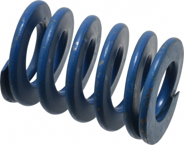 Die Spring: 1-1/4" Hole Dia, 5/8" Rod Dia, 1-3/4" Free Length, Blue