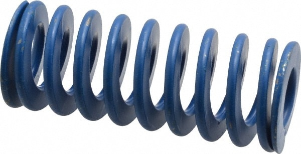 Die Spring: 1-1/4" Hole Dia, 5/8" Rod Dia, 3" Free Length, Blue