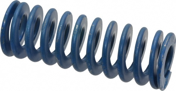 Die Spring: 1-1/4" Hole Dia, 5/8" Rod Dia, 3-1/2" Free Length, Blue
