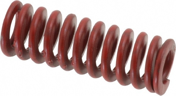 Die Spring: 3/8" Hole Dia, 3/16" Rod Dia, 1" Free Length, Red