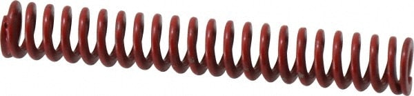 Die Spring: 3/8" Hole Dia, 3/16" Rod Dia, 2-1/2" Free Length, Red