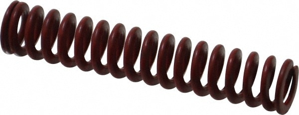 Die Spring: 1/2" Hole Dia, 9/32" Rod Dia, 2-1/2" Free Length, Red