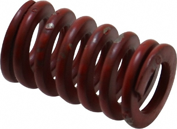 Die Spring: 5/8" Hole Dia, 11/32" Rod Dia, 1" Free Length, Red