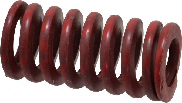 Die Spring: 5/8" Hole Dia, 11/32" Rod Dia, 1-1/4" Free Length, Red