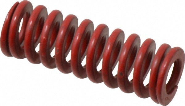 Die Spring: 5/8" Hole Dia, 11/32" Rod Dia, 1-3/4" Free Length, Red