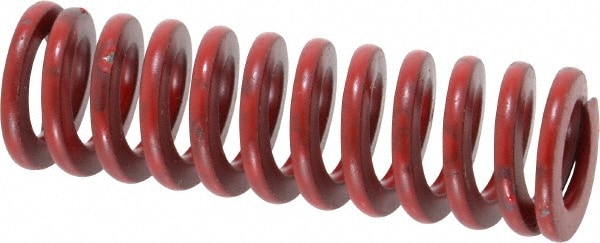 Die Spring: 5/8" Hole Dia, 11/32" Rod Dia, 2" Free Length, Red