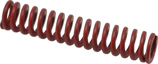 Die Spring: 5/8" Hole Dia, 11/32" Rod Dia, 3" Free Length, Red