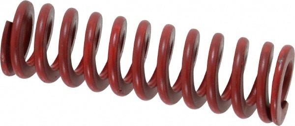 Die Spring: 3/4" Hole Dia, 3/8" Rod Dia, 2-1/2" Free Length, Red