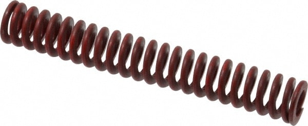 Die Spring: 3/4" Hole Dia, 3/8" Rod Dia, 5" Free Length, Red