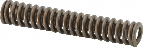 Die Spring: 3/8" Hole Dia, 3/16" Rod Dia, 2" Free Length, Gold