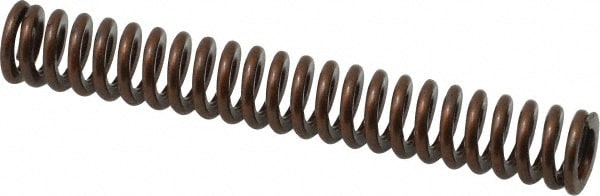 Die Spring: 3/8" Hole Dia, 3/16" Rod Dia, 2-1/2" Free Length, Gold