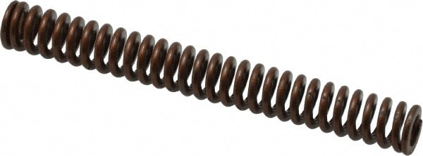 Die Spring: 3/8" Hole Dia, 3/16" Rod Dia, 3" Free Length, Gold
