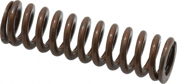 Die Spring: 1/2" Hole Dia, 9/32" Rod Dia, 1-3/4" Free Length, Gold