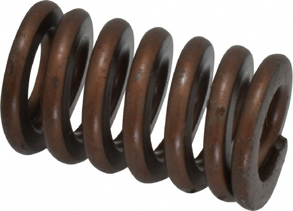 Die Spring: 5/8" Hole Dia, 11/32" Rod Dia, 1" Free Length, Gold