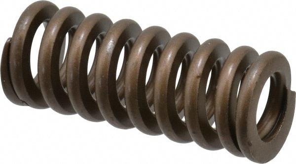 Die Spring: 5/8" Hole Dia, 11/32" Rod Dia, 1-1/2" Free Length, Gold