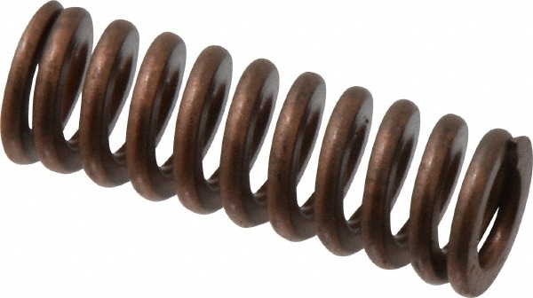 Die Spring: 5/8" Hole Dia, 11/32" Rod Dia, 1-3/4" Free Length, Gold