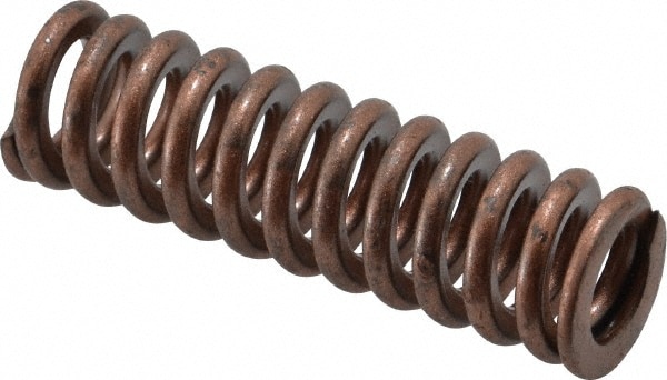 Die Spring: 5/8" Hole Dia, 11/32" Rod Dia, 2" Free Length, Gold