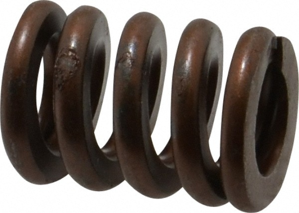 Die Spring: 3/4" Hole Dia, 3/8" Rod Dia, 1" Free Length, Gold