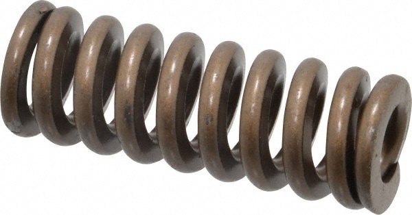 Die Spring: 3/4" Hole Dia, 3/8" Rod Dia, 2" Free Length, Gold