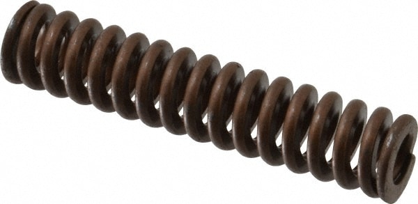 Die Spring: 3/4" Hole Dia, 3/8" Rod Dia, 3-1/2" Free Length, Gold