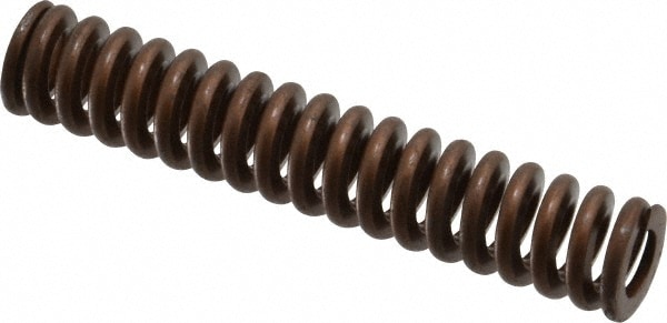 Die Spring: 3/4" Hole Dia, 3/8" Rod Dia, 4" Free Length, Gold