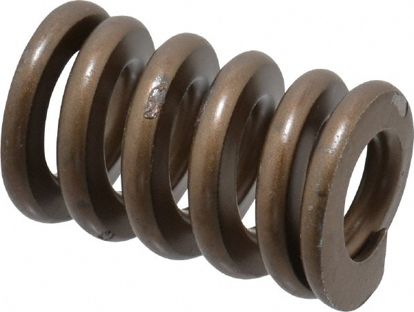 Die Spring: 1" Hole Dia, 1/2" Rod Dia, 1-1/2" Free Length, Gold