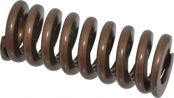 Die Spring: 1" Hole Dia, 1/2" Rod Dia, 2-1/2" Free Length, Gold