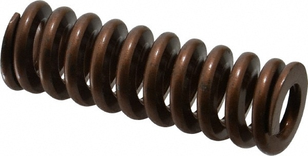 Die Spring: 1" Hole Dia, 1/2" Rod Dia, 3" Free Length, Gold