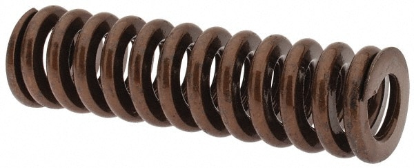 Die Spring: 1" Hole Dia, 1/2" Rod Dia, 3-1/2" Free Length, Gold
