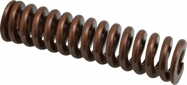 Die Spring: 1" Hole Dia, 1/2" Rod Dia, 4" Free Length, Gold