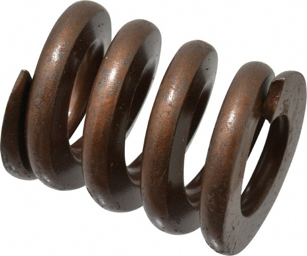 Die Spring: 1-1/4" Hole Dia, 5/8" Rod Dia, 1-1/2" Free Length, Gold