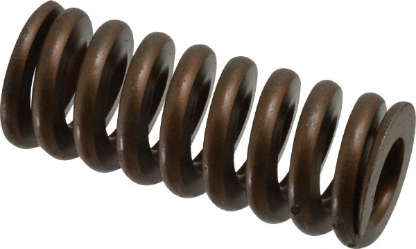 Die Spring: 1-1/4" Hole Dia, 5/8" Rod Dia, 3" Free Length, Gold