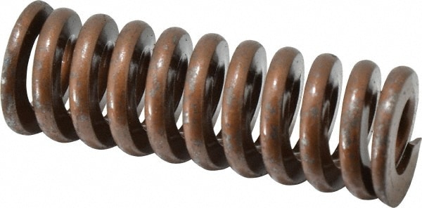 Die Spring: 1-1/4" Hole Dia, 5/8" Rod Dia, 3-1/2" Free Length, Gold