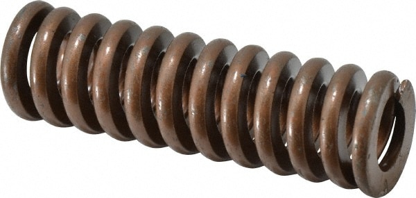 Die Spring: 1-1/4" Hole Dia, 5/8" Rod Dia, 4" Free Length, Gold