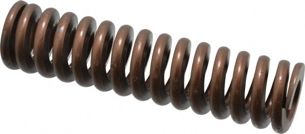 Die Spring: 1-1/4" Hole Dia, 5/8" Rod Dia, 5" Free Length, Gold
