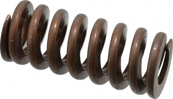 Die Spring: 1-1/2" Hole Dia, 3/4" Rod Dia, 3-1/2" Free Length, Gold